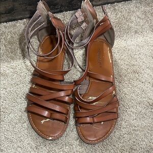 American Eagle Outfitters Tan Strappy Sandals
